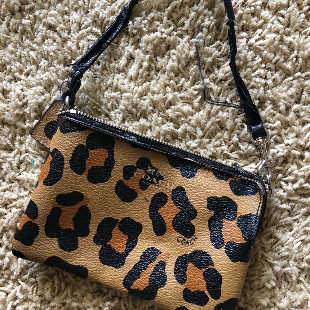 Animal print Coach small wallet/wristlet